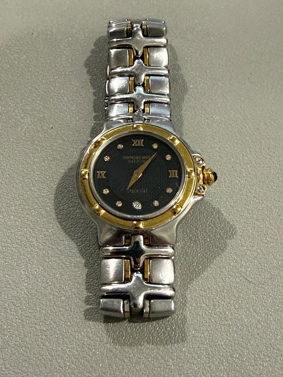 Raymond Weil Parsifal 9990 Two Tone Black Diamond Dial Swiss Quartz Watch‎ main image 7